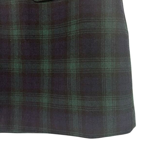 Loft Petite Plaid Button Trim Shift Skirt 10P Green Blue - Picture 10 of 11